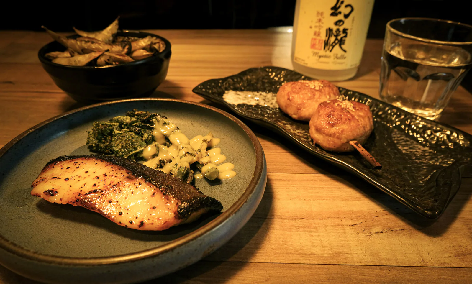 Black cod, toasted edamame and tsukune