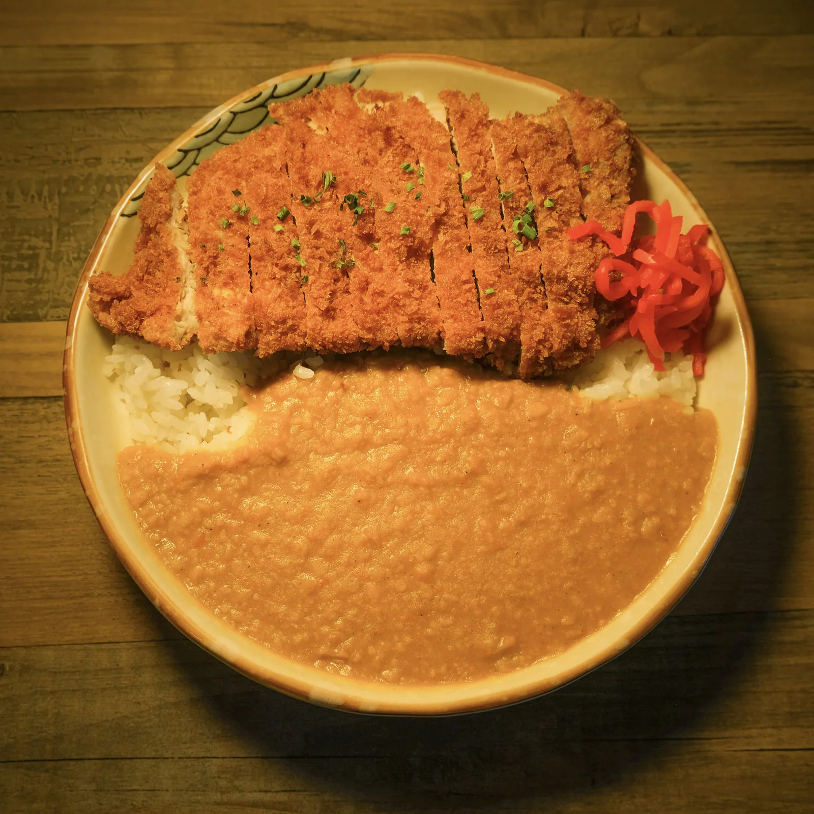 Chicken katsu curry over rice